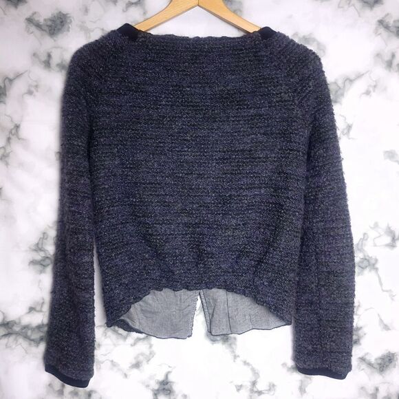 Free People Gray Purple Boucle Knit Jacket Blazer Size Small - Picture 3 of 7